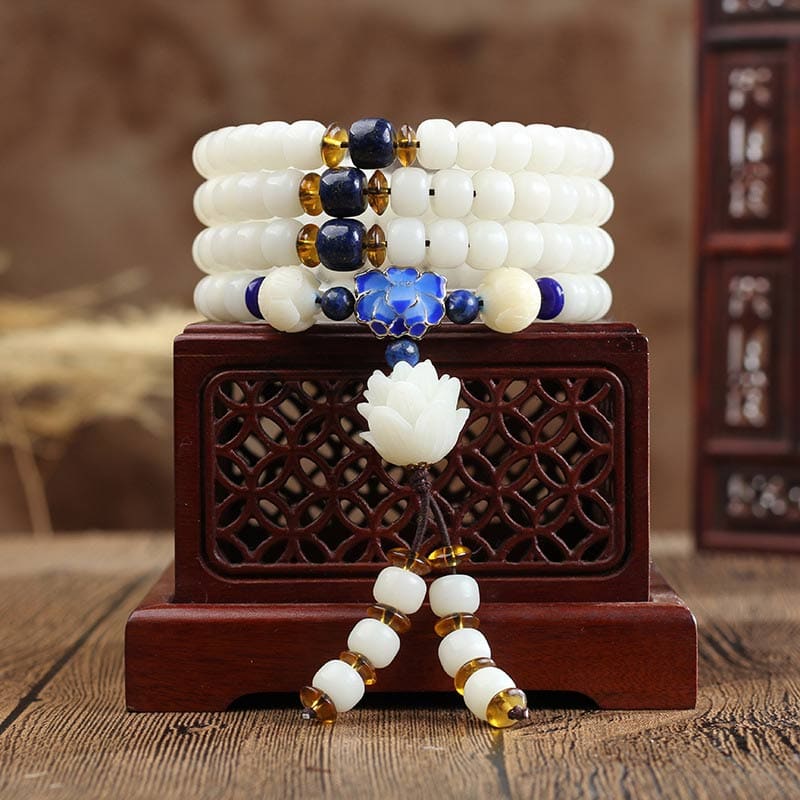 Buddha Light Tibetan Mala White Bodhi Seed Peace Bracelet - Zen Person Shop