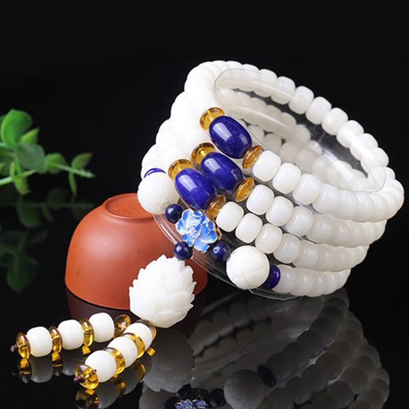 Buddha Light Tibetan Mala White Bodhi Seed Peace Bracelet - Zen Person Shop