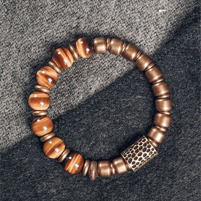 Buddha Light Tiger Eye Stone Copper Protection Bracelet - Zen Person Shop