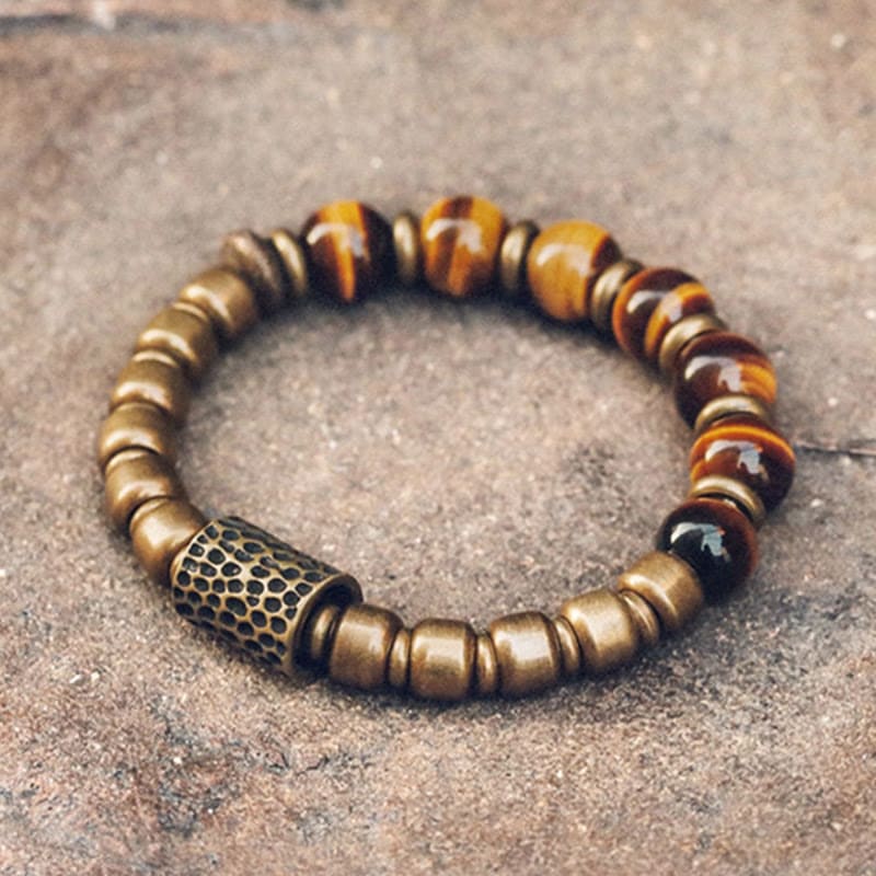 Buddha Light Tiger Eye Stone Copper Protection Bracelet - Zen Person Shop